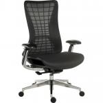 Teknik Office Quantum Black Executive Chair Breathable Mesh Backrest Multi-Adjustable Padded Armrests 6966BLK