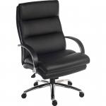 Teknik Office Samson Heavy duty black leather look executive chair with matching padded armrests and sturdy nylon base. 6968