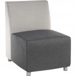 Teknik Office Cube Modular Reception chair base in Grey fabric with metal feet and optional arms 6970