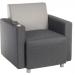 Teknik Office Cube Modular Reception chair base in Grey fabric with metal feet and optional arms