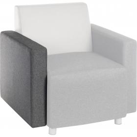 Teknik Office Cube Modular Reception chair arm in Grey fabric interchangeable for left or right hand