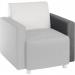 Teknik Office Cube Modular Reception chair arm in Grey fabric interchangeable for left or right hand