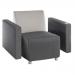 Teknik Office Left Hand Specific Cube Modular Reception chair arm in Grey fabric with inbuilt discreet USB port
