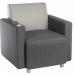 Teknik Office Right Hand Specific Cube Modular Reception chair arm in Grey fabric with inbuilt discreet USB port 6972R