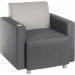 Teknik Office Right Hand Specific Cube Modular Reception chair arm in Grey fabric with inbuilt discreet USB port 6972R