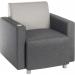 Teknik Office Right Hand Specific Cube Modular Reception chair arm in Grey fabric with inbuilt discreet USB port
