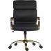 Teknik Office Vintage Executive chair with supple supple leather look fabric and brass coloured metal arm frame and five star base 6975