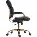 Teknik Office Vintage Executive chair with supple supple leather look fabric and brass coloured metal arm frame and five star base