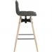 Teknik Office Spin Barstool with grey fabric upholstery and light wood effect legs 6977GREY