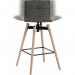 Teknik Office Spin Barstool with grey fabric upholstery and light wood effect legs 6977GREY