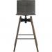 Teknik Office Spin Barstool with grey fabric upholstery and dark wood effect legs 6977GREY-DK