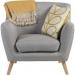 Teknik Office Skandi Armchair in grey fabric with button back and wooden feet 6980