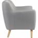 Teknik Office Skandi Armchair in grey fabric with button back and wooden feet 6980