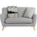 Teknik Office Skandi 2 seater sofa in grey fabric, button detailed back and wooden feet 6981