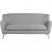 Teknik Office Skandi 3 seater sofa in grey fabric, button detailed back and wooden feet 6982