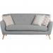 Teknik Office Skandi 3 seater sofa in grey fabric, button detailed back and wooden feet 6982