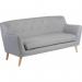 Teknik Office Skandi 3 seater sofa in grey fabric, button detailed back and wooden feet 6982