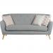 Teknik Office Skandi 3 seater sofa in grey fabric, button detailed back and wooden feet