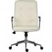 Teknik Office Piano Executive contemporary chair in white bonded leather with unique chrome and soft touch PU armrests 6984