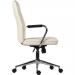 Teknik Office Piano Executive contemporary chair in white bonded leather with unique chrome and soft touch PU armrests
