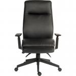 Teknik Office Plush Ergo Executive chair in black bonded leather faced fabric and mesh detailing