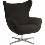 Teknik Office Fjord Nest chair in Carbon with high curving back Mainline Plus fabric 6986