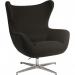 Teknik Office Fjord Nest chair in Carbon with high curving back Mainline Plus fabric 6986