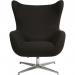 Teknik Office Fjord Nest chair in Carbon with high curving back Mainline Plus fabric 6986