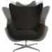 Teknik Office Fjord Nest chair in Carbon with high curving back Mainline Plus fabric 6986