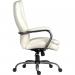 Teknik Office Goliath Heavy Duty White Bonded Leather Faced Executive Office Chair with matching padded armrests 6988