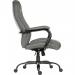 Teknik Office Goliath Duo Heavy Duty Grey Fabric Executive Office Chair with matching padded armrests and generous seat measurements 6989