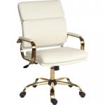Teknik Office Vintage Executive Chair Leather Look White Metal Arms