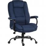 Teknik Office Goliath Duo Heavy Duty Ink Blue Fabric Executive Office Chair with matching padded armrests and generous seat measurements
