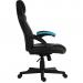 Kyoto Gaming chair in Blue PU & PVC covered contrasting materials with fixed padded arms, racing style backrest design 6995