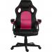 Kyoto Gaming chair in Pink PU & PVC covered contrasting materials with fixed padded arms, racing style backrest design 6996