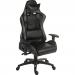 Yokohama Gaming chair in Black PU with height adjustable padded arms, racing style backrest design 6997