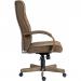 Teknik Office Warwick Executive Suede Effect Traditional Button Back Chair with matching driftwood wood effect arms and base. 7400