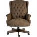 Teknik Office Chairman Executive Suede Effect traditional button tufted luxury executive chair with a complementing driftwood effect base. 7500