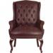 Teknik Office Chairman Guest Burgundy traditional button tufted luxury bonded leather guest chair 7600