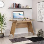 Teknik Office Towson Trestle Desk Beaufort Oak Stylish Curve Desktop Angled Legs 7700001