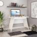 Teknik Office Towson Trestle Desk White Stylish Curve Desktop Angled Legs 7700002