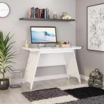 Teknik Office Towson Trestle Desk White Stylish Curve Desktop Angled Legs