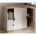 Teknik Office Pivot Cupboard Desk in Sonoma Oak Effect Finish & White Accents 7700007