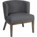 The photo features a stylish Teknik Office Haven Accent visitor chair, adorned in sleek textured grey fabric and sturdy driftwood effect legs. It exudes a modern and sophisticated vibe, perfect for any office or home space.