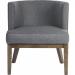 Teknik Office Haven Accent visitor chair in sleek textured grey fabric and driftwood effect legs 7900