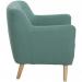 Teknik Office Skandi Armchair in ocean green fabric with button back and wooden feet 7980