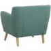 Teknik Office Skandi Armchair in ocean green fabric with button back and wooden feet 7980