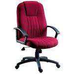 Teknik Office City Burgundy Fabric Executive Office Chair Durable Nylon Armrests and Matching Five Star Base 8099BU