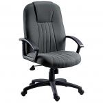 Teknik City Charcoal Fabric Executive Office Chair With  Durable Nylon Armrests and Matching Five Star Base