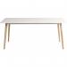 Teknik Office Skandi Rectangular Table in White with wipe clean top, beech legs and easy self assembly 8100